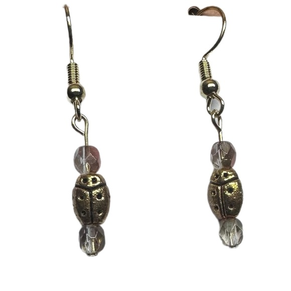 Ladybug earrings handmade dangle - Picture 1 of 6